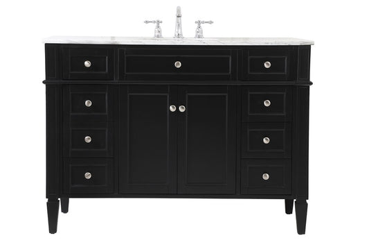 Elegant Furniture & Lighting - Park Avenue 48 inch Single bathroom vanity in Black - VF12548BK veiw 1