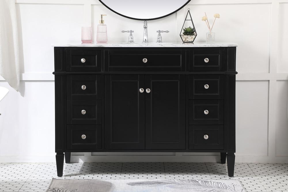 Elegant Furniture & Lighting - Park Avenue 48 inch Single bathroom vanity in Black - VF12548BK veiw 2
