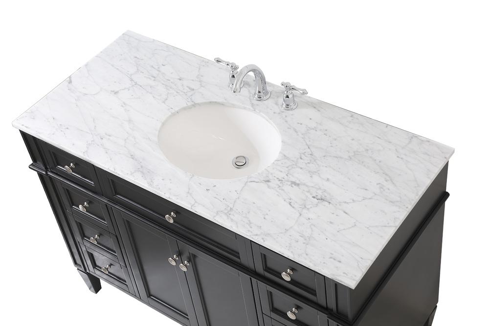 Elegant Furniture & Lighting - Park Avenue 48 inch Single bathroom vanity in Black - VF12548BK veiw 3