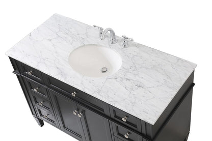 Elegant Furniture & Lighting - Park Avenue 48 inch Single bathroom vanity in Black - VF12548BK veiw 3