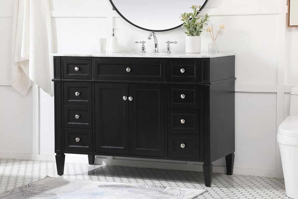 Elegant Furniture & Lighting - Park Avenue 48 inch Single bathroom vanity in Black - VF12548BK veiw 9