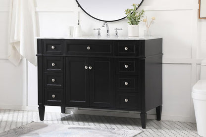 Elegant Furniture & Lighting - Park Avenue 48 inch Single bathroom vanity in Black - VF12548BK veiw 9