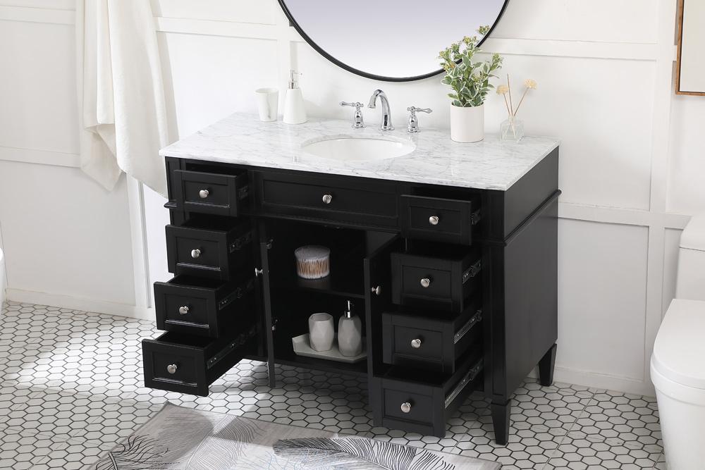 Elegant Furniture & Lighting - Park Avenue 48 inch Single bathroom vanity in Black - VF12548BK veiw 10