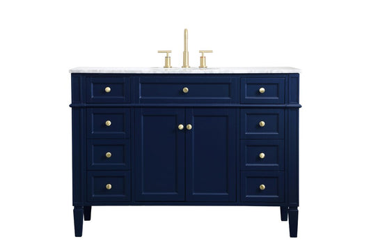 Elegant Furniture & Lighting - Park Avenue 48 inch Single bathroom vanity in blue - VF12548BL veiw 1