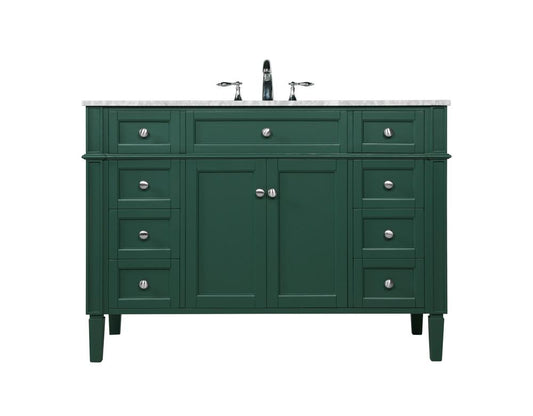 Elegant Furniture & Lighting - Park Avenue 48 inch Single bathroom vanity in green - VF12548GN veiw 1