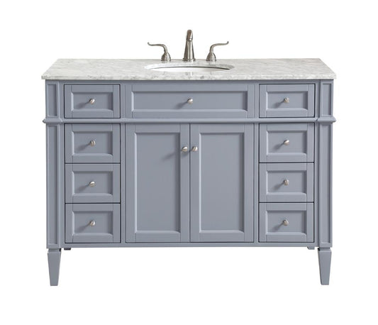 Elegant Furniture & Lighting - Park Avenue 48 In. Single Bathroom Vanity Set In Grey - VF12548GR veiw 1
