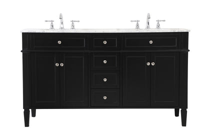 Elegant Furniture & Lighting - Park Avenue 60 inch double bathroom vanity in Black - VF12560DBK veiw 1