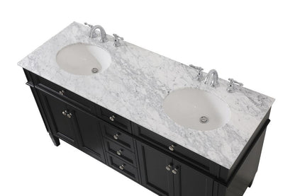Elegant Furniture & Lighting - Park Avenue 60 inch double bathroom vanity in Black - VF12560DBK veiw 3