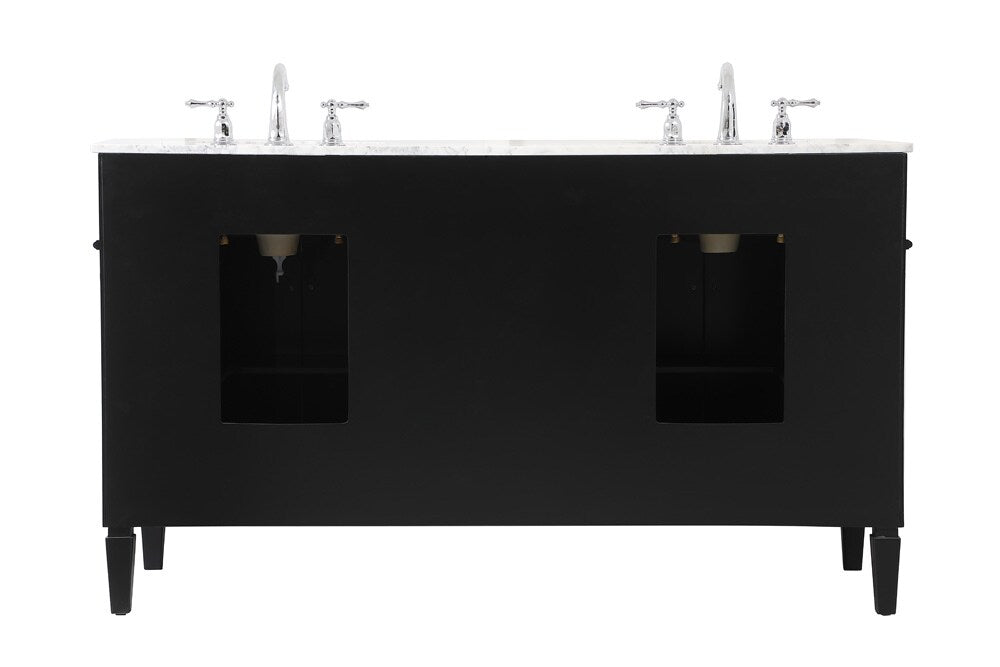 Elegant Furniture & Lighting - Park Avenue 60 inch double bathroom vanity in Black - VF12560DBK veiw 8