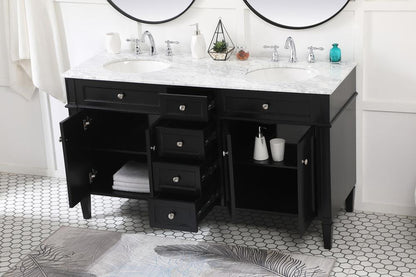 Elegant Furniture & Lighting - Park Avenue 60 inch double bathroom vanity in Black - VF12560DBK veiw 10