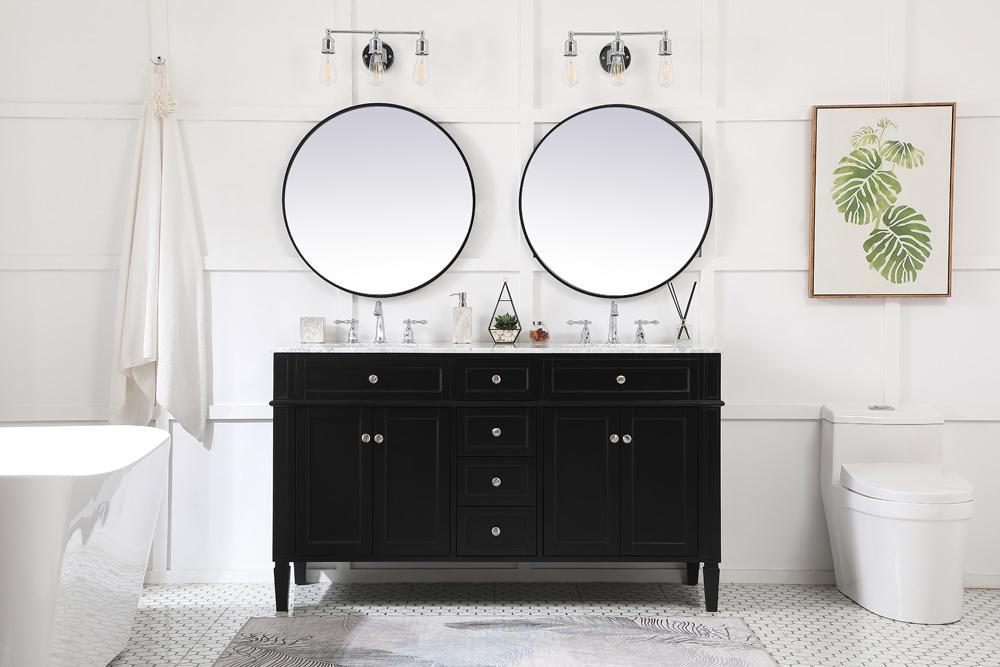 Elegant Furniture & Lighting - Park Avenue 60 inch double bathroom vanity in Black - VF12560DBK veiw 11