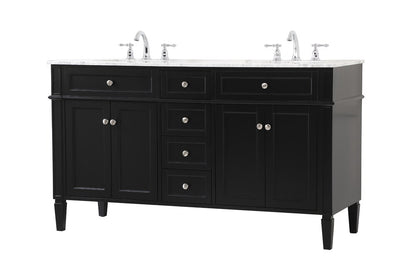 Elegant Furniture & Lighting - Park Avenue 60 inch double bathroom vanity in Black - VF12560DBK veiw 14