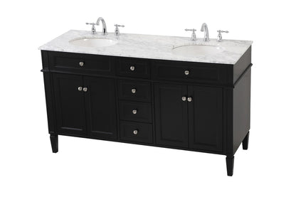 Elegant Furniture & Lighting - Park Avenue 60 inch double bathroom vanity in Black - VF12560DBK veiw 15