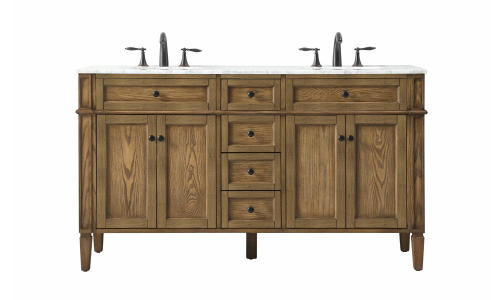 Elegant Furniture & Lighting - Park Avenue 60 inch double bathroom vanity in driftwood - VF12560DDW veiw 1