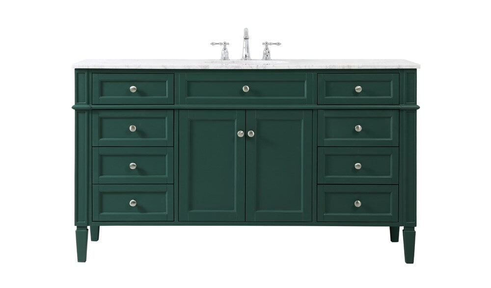 Elegant Furniture & Lighting - Park Avenue 60 inch Single bathroom vanity in green - VF12560GN veiw 1