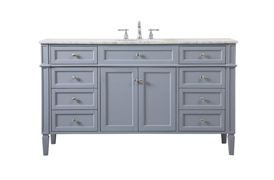 Elegant Furniture & Lighting - Park Avenue 60 inch Single bathroom vanity in grey - VF12560GR veiw 1