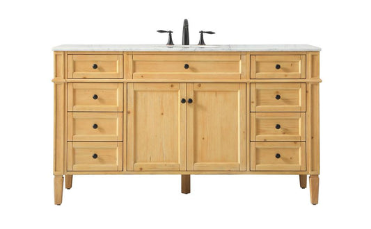 Elegant Furniture & Lighting - Park Avenue 60 inch Single bathroom vanity in natural wood - VF12560NW veiw 1