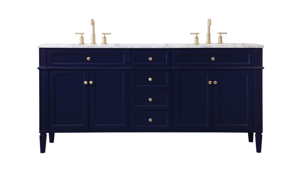 Elegant Furniture & Lighting - Park Avenue 72 inch double bathroom vanity in blue - VF12572DBL veiw 1