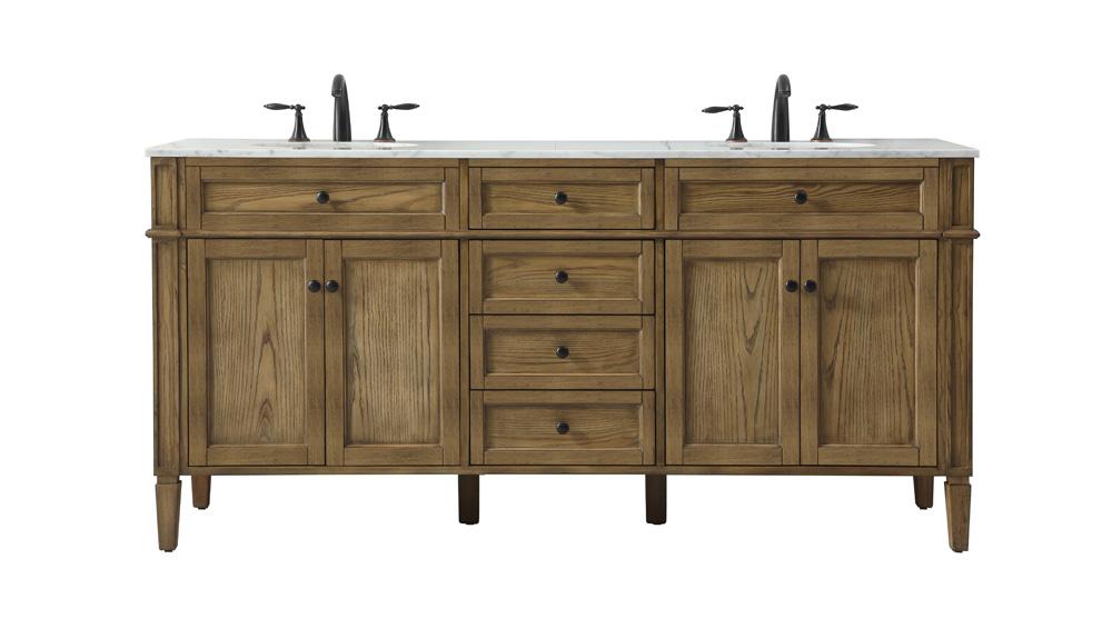 Elegant Furniture & Lighting - Park Avenue 72 inch double bathroom vanity in driftwood - VF12572DDW veiw 1