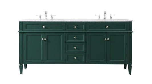 Elegant Furniture & Lighting - Park Avenue 72 inch double bathroom vanity in green - VF12572DGN veiw 1