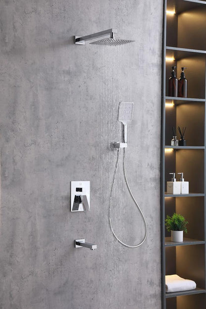 Elegant Furniture & Lighting - Petar Complete Shower and Tub Faucet with Rough-in Valve in Chrome - FAS-9004PCH veiw 3