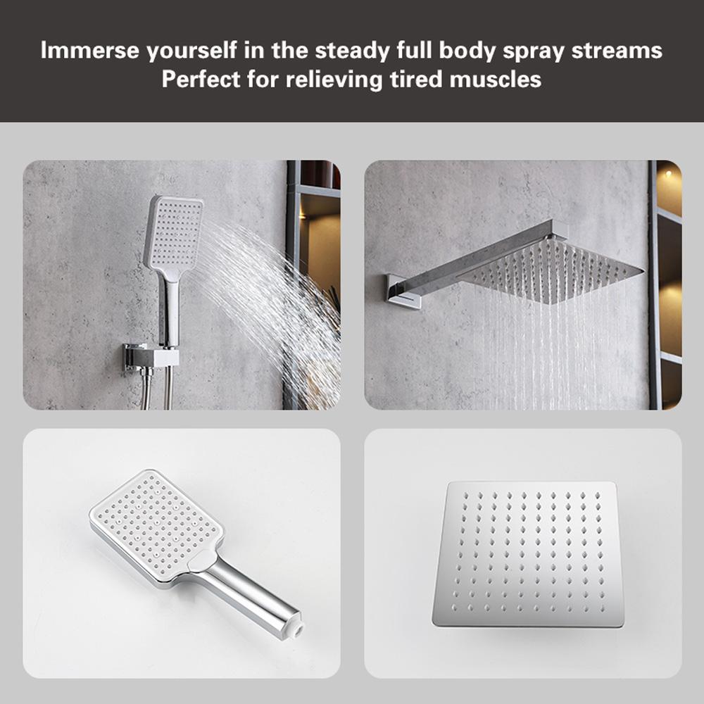 Elegant Furniture & Lighting - Petar Complete Shower and Tub Faucet with Rough-in Valve in Chrome - FAS-9004PCH veiw 7