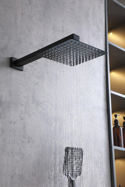 Elegant Furniture & Lighting - Petar Complete Shower and Tub Faucet with Rough-in Valve in Matte Black - FAS-9004MBK veiw 4
