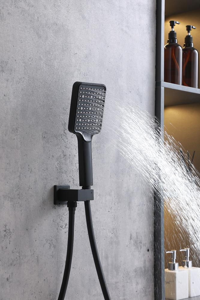 Elegant Furniture & Lighting - Petar Complete Shower and Tub Faucet with Rough-in Valve in Matte Black - FAS-9004MBK veiw 5