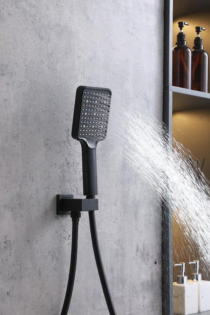 Elegant Furniture & Lighting - Petar Complete Shower and Tub Faucet with Rough-in Valve in Matte Black - FAS-9004MBK veiw 5