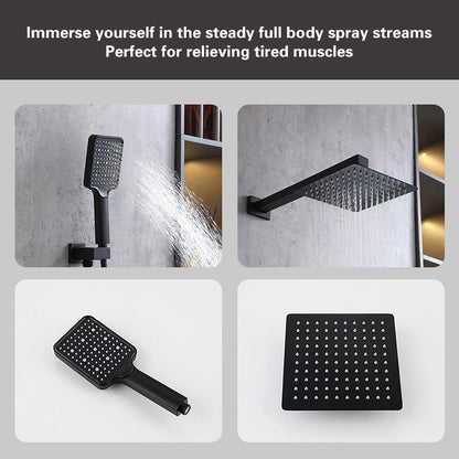 Elegant Furniture & Lighting - Petar Complete Shower and Tub Faucet with Rough-in Valve in Matte Black - FAS-9004MBK veiw 7