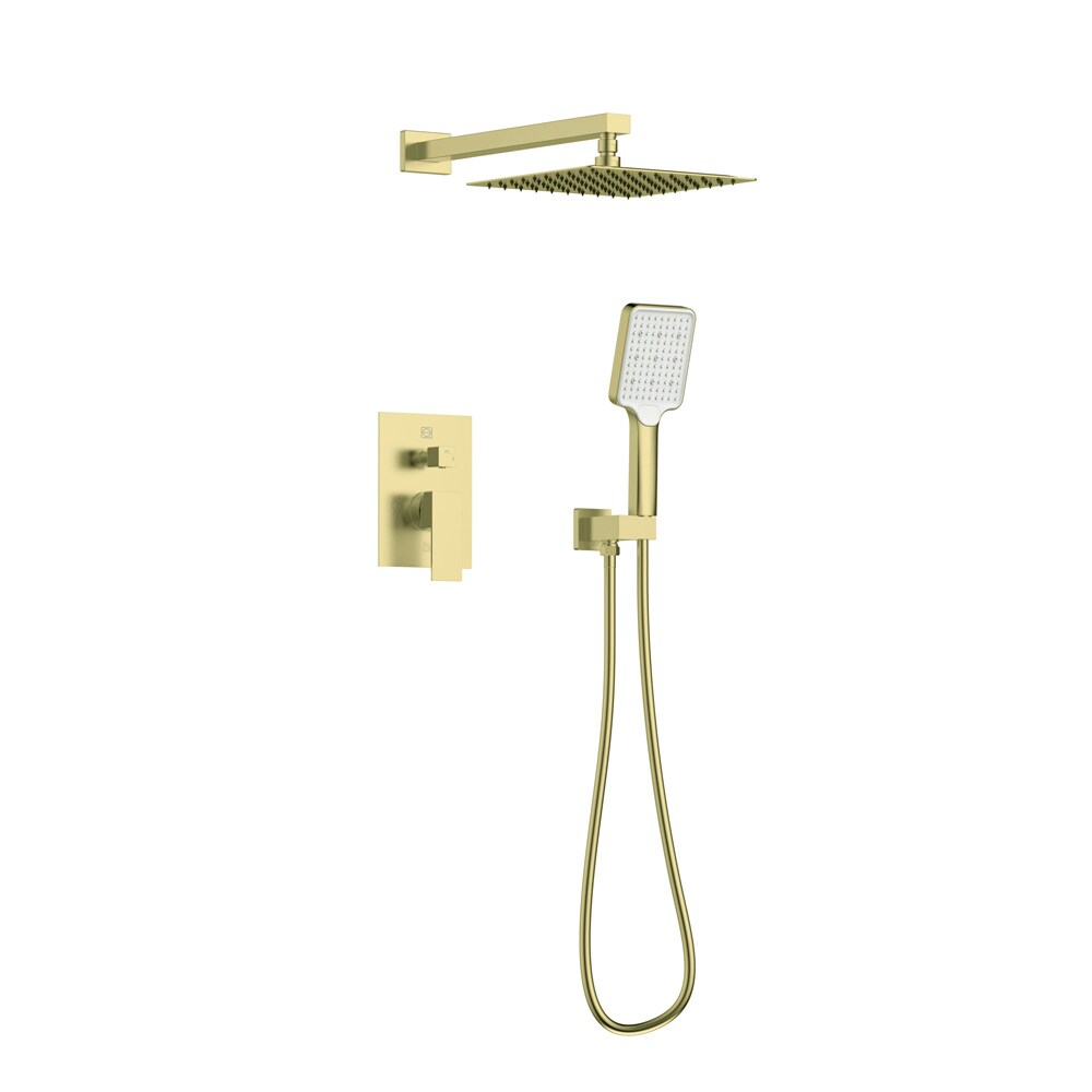 Elegant Furniture & Lighting - Petar Complete Shower Faucet System with Rough-in Valve in Brushed Gold - FAS-9003BGD veiw 1