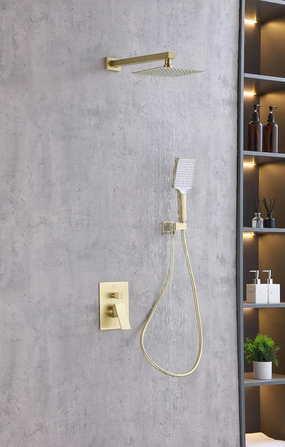 Elegant Furniture & Lighting - Petar Complete Shower Faucet System with Rough-in Valve in Brushed Gold - FAS-9003BGD veiw 3