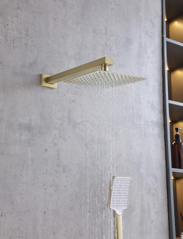 Elegant Furniture & Lighting - Petar Complete Shower Faucet System with Rough-in Valve in Brushed Gold - FAS-9003BGD veiw 4