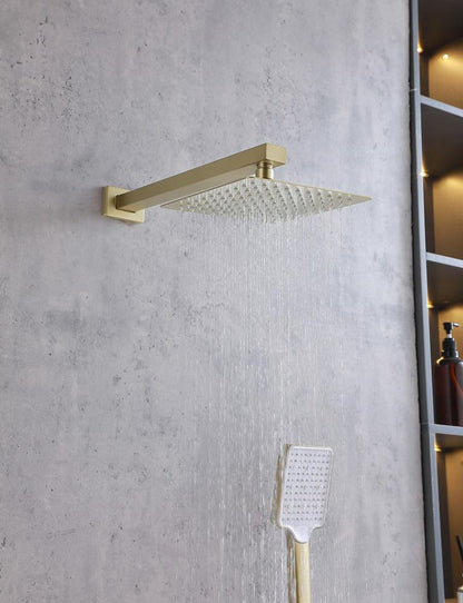 Elegant Furniture & Lighting - Petar Complete Shower Faucet System with Rough-in Valve in Brushed Gold - FAS-9003BGD veiw 4