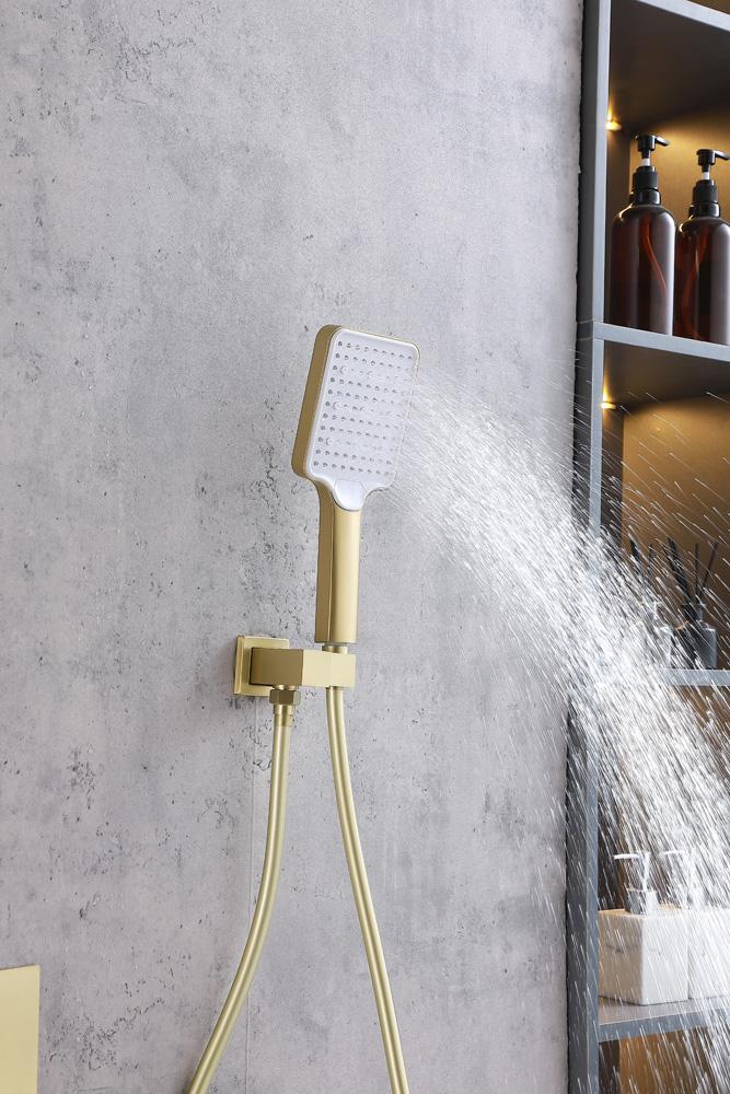 Elegant Furniture & Lighting - Petar Complete Shower Faucet System with Rough-in Valve in Brushed Gold - FAS-9003BGD veiw 5