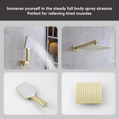 Elegant Furniture & Lighting - Petar Complete Shower Faucet System with Rough-in Valve in Brushed Gold - FAS-9003BGD veiw 6