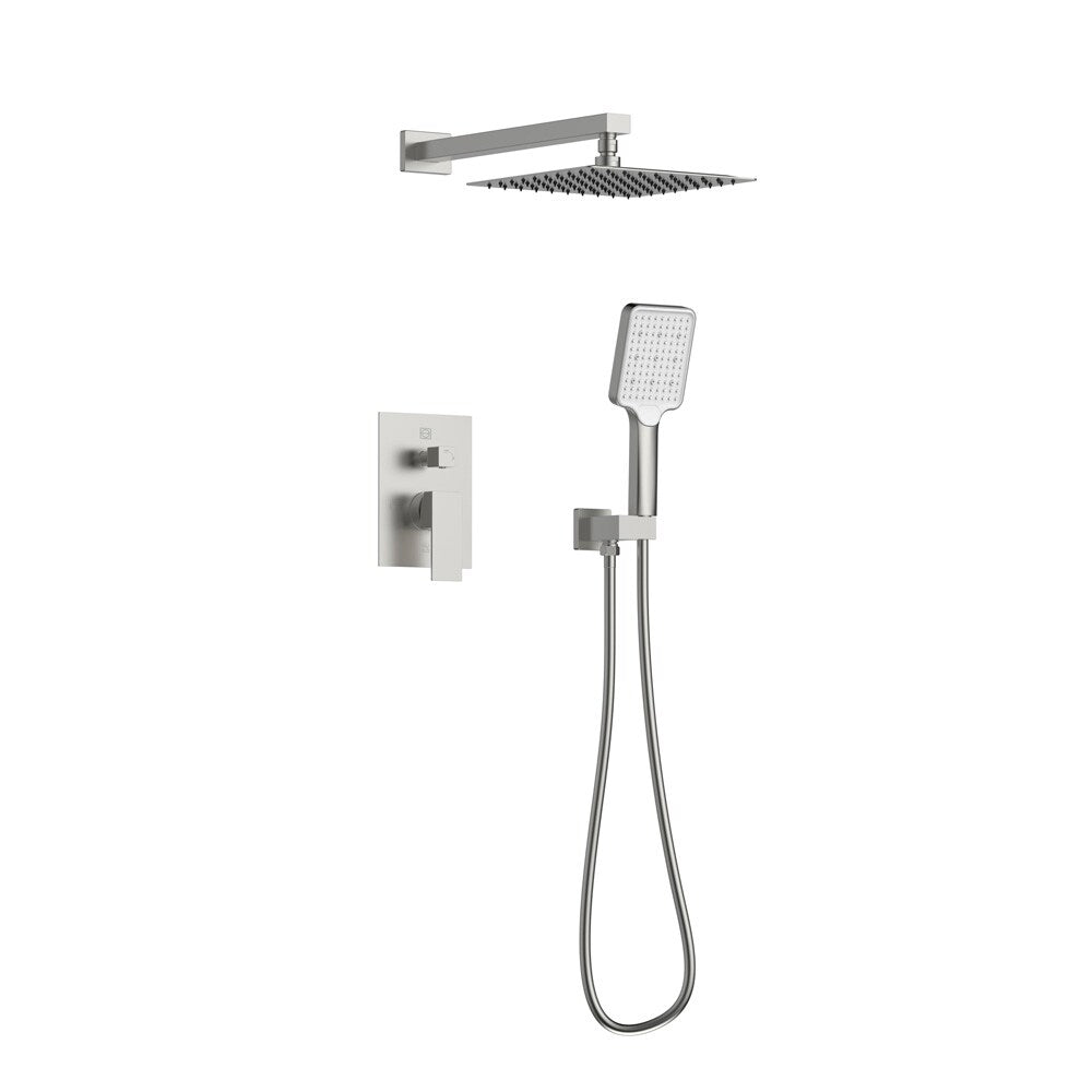 Elegant Furniture & Lighting - Petar Complete Shower Faucet System with Rough-in Valve in Brushed Nickel - FAS-9003BNK veiw 1