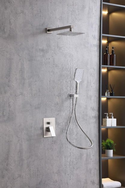 Elegant Furniture & Lighting - Petar Complete Shower Faucet System with Rough-in Valve in Brushed Nickel - FAS-9003BNK veiw 3