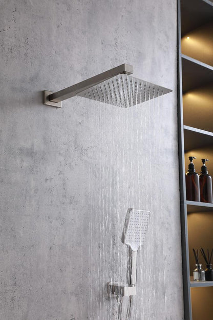 Elegant Furniture & Lighting - Petar Complete Shower Faucet System with Rough-in Valve in Brushed Nickel - FAS-9003BNK veiw 4