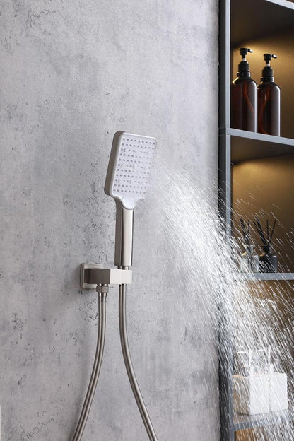 Elegant Furniture & Lighting - Petar Complete Shower Faucet System with Rough-in Valve in Brushed Nickel - FAS-9003BNK veiw 5