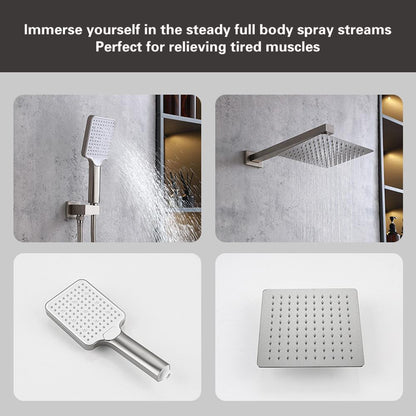 Elegant Furniture & Lighting - Petar Complete Shower Faucet System with Rough-in Valve in Brushed Nickel - FAS-9003BNK veiw 6