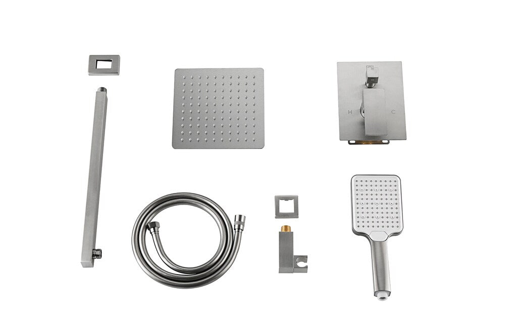 Elegant Furniture & Lighting - Petar Complete Shower Faucet System with Rough-in Valve in Brushed Nickel - FAS-9003BNK veiw 7