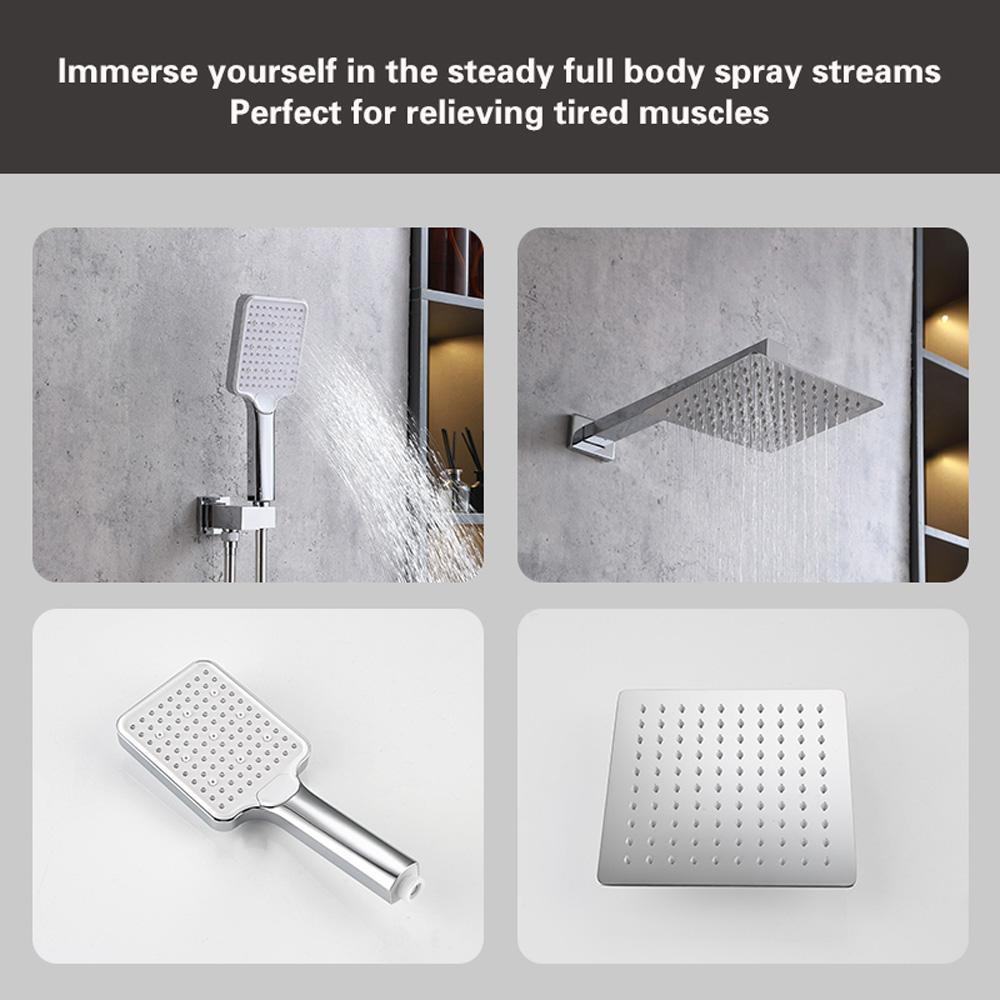 Elegant Furniture & Lighting - Petar Complete Shower Faucet System with Rough-in Valve in Chrome - FAS-9003PCH veiw 6