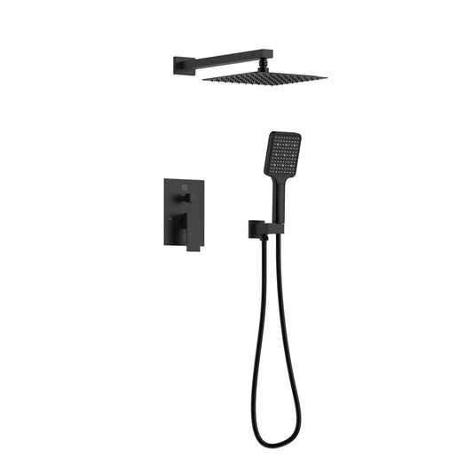 Elegant Furniture & Lighting - Petar Complete Shower Faucet System with Rough-in Valve in Matte Black - FAS-9003MBK veiw 1