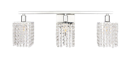 Elegant Furniture & Lighting - Phineas 3 light Chrome and Clear Crystals wall sconce - LD7011C veiw 1