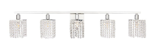 Elegant Furniture & Lighting - Phineas 5 light Chrome and Clear Crystals wall sconce - LD7015C veiw 1