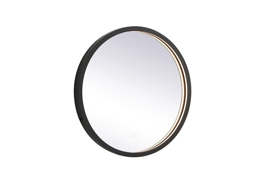 Elegant Furniture & Lighting - Pier 18 inch LED mirror with adjustable color temperature 3000K/4200K/6400K in black - MRE6018BK veiw 1