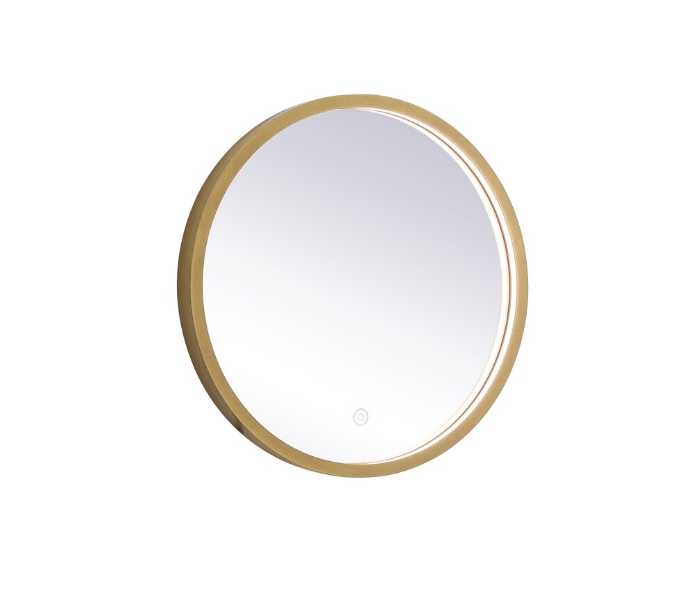 Elegant Furniture & Lighting - Pier 18 inch LED mirror with adjustable color temperature 3000K/4200K/6400K in brass - MRE6018BR veiw 1