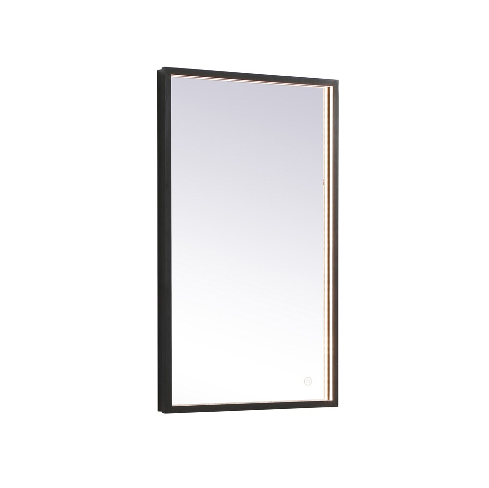 Elegant Furniture & Lighting - Pier 18x30 inch LED mirror with adjustable color temperature 3000K/4200K/6400K in black - MRE61830BK veiw 1