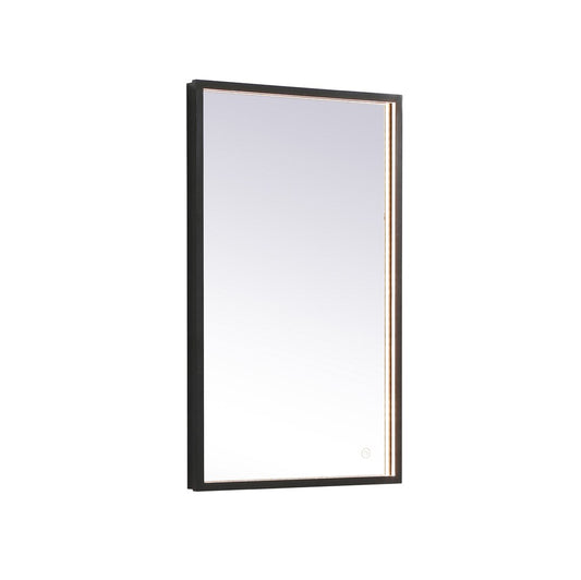 Elegant Furniture & Lighting - Pier 18x30 inch LED mirror with adjustable color temperature 3000K/4200K/6400K in black - MRE61830BK veiw 1